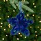 Northlight Plush Glittery Peacock Feather Star Shaped Christmas Ornament - 9" - Blue